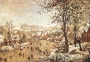 BRUEGHEL, Pieter the Younger, Winter Landscape with a Bird-trap